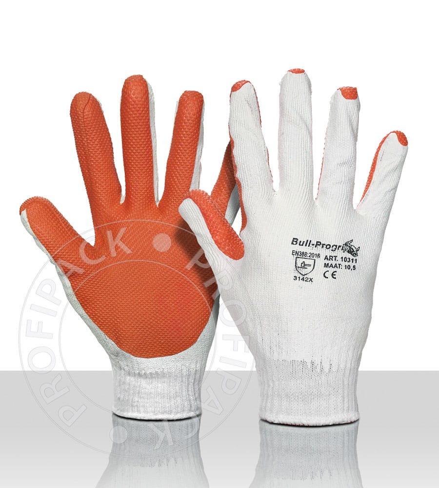 Bull-Progrip Baumwoll-Handschuhe für Straßenbauer - Größe 10/XL