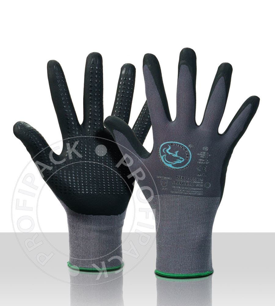 Bullflex Premium Handschuhe Nitril Comfort Plus Antirutsch - Größe 9/L