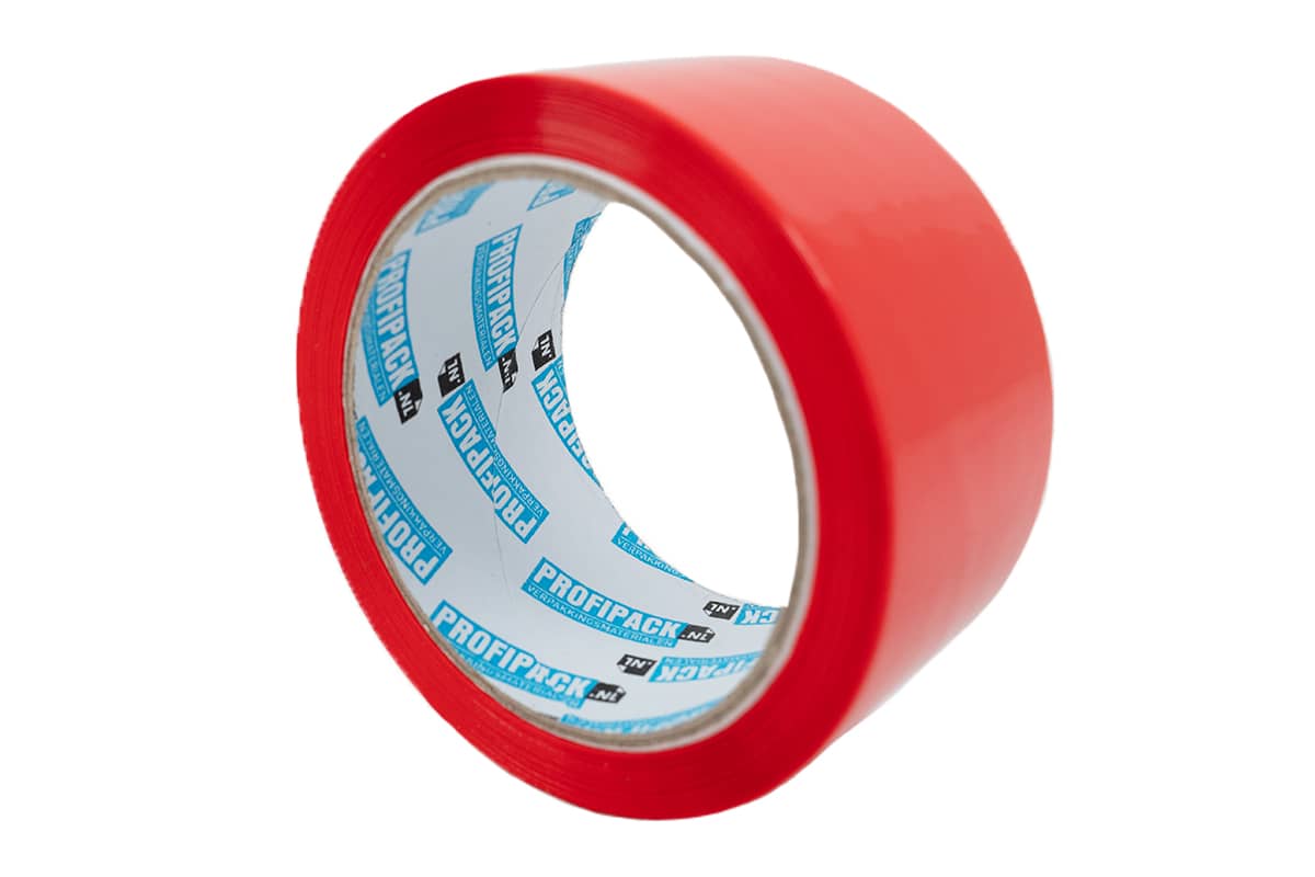 PP acryl tape zwart - 48mm x 66m rot