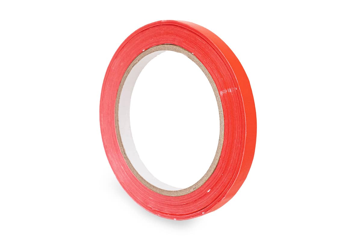 PVC Klebeband transparent - 50mm x 66m rot, 9.0000 millimeter