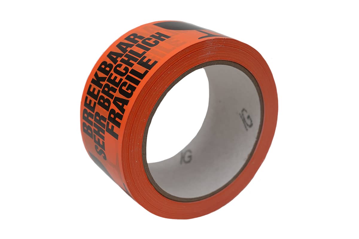  PVC-Warnband "breekbaar/fragile" orange - 50 mm x 66 m