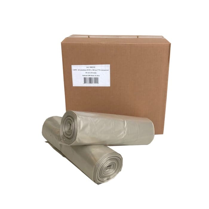 LDPE Müllsäcke transparent 240 liter - 65 x 25/25 x 140cm x 55my (100 st)