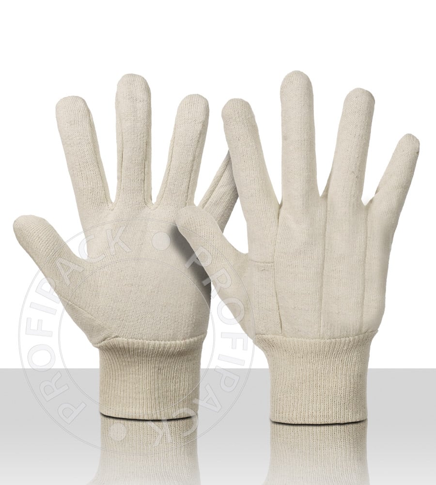 Bullflex 100% Baumwoll-Jersey-Handschuhe Ecru - Größe 10/XL