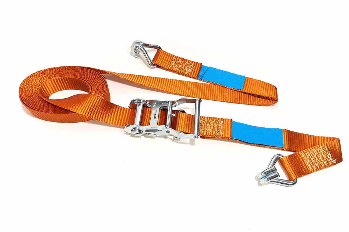  Spanngurt 2-teilig Orange mit J-Haken - 38mm x 6m (2 Tonnen)