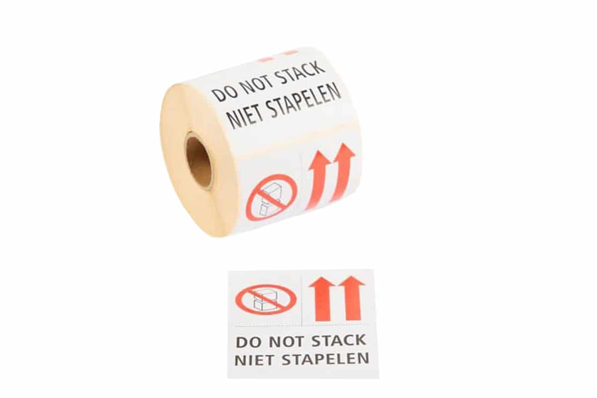 Warnetiketten "Do not stack - Niet stapelen" - 105 x 150mm (500 Stück)